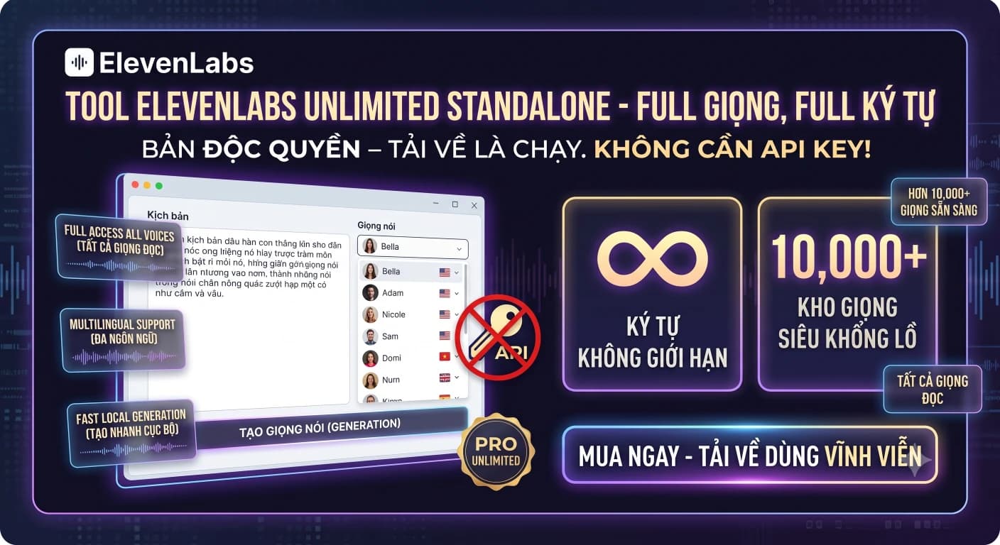 Giao diện công cụ Unlimited chạy trên máy tính